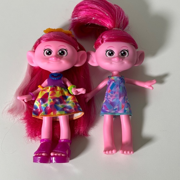 Dreamworks Troll Dolls Set Of 5 Queen Poppy Spruce Bruce Floyd (33Y) - Picture 5 of 9